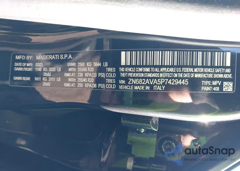 2023 Maserati Grecale Gt z USA, uszkodzony, nr VIN ZN682AVA5P7429445